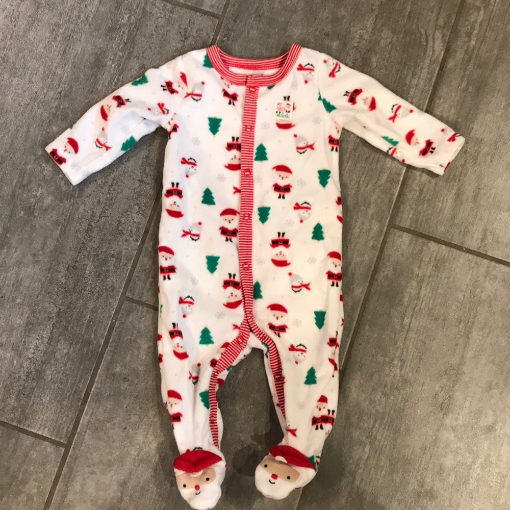 First Christmas fleece pajamas